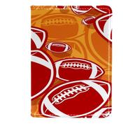 VAPOKF Custodia per passaporto da viaggio, in pelle, motivo: football americano, rugby, 11,5 x 16,5 cm, Multi, 11.5x16.5cm/4.5x6.5 in, Vintage