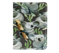 VAPOKF Custodia per passaporto in pelle con koala ad acquerello grigio, 11,5 x 16,5 cm, Multi, 11.5x16.5cm/4.5x6.5 in, Vintage
