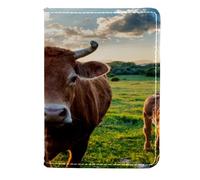 VAPOKF Custodia per passaporto in pelle con mandria di mucche sul campo d'erba, 11,5 x 16,5 cm, Multi, 11.5x16.5cm/4.5x6.5 in, Vintage