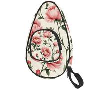 VAPOKF Custodia per racchette da ping pong, con peonia rosa e boccioli, custodia per racchette da ping pong, con custodia per 4-5 palline
