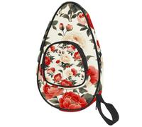 VAPOKF Custodia per racchette da ping pong, con peonie e boccioli di peonia in fiore, borsa per racchette da ping pong, custodia per 4-5 palline