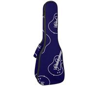 VAPOKF Custodia per ukulele, custodia per concerto soprano tenore 58,5 cm, spessore 10 mm, morbida e imbottita, con cinghie regolabili, per chitarra acustica, blu, Multi, 25.9x9x3.1in/66x23x8cm