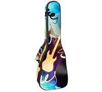 VAPOKF Custodia per ukulele, custodia per concerto soprano tenore 58,5 cm spessore 10 mm morbida imbottita cinghie regolabili, blu chitarra CD Record, Multi, 25.9x9x3.1in/66x23x8cm