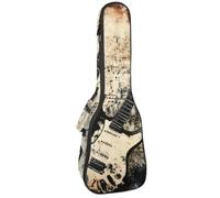 VAPOKF Custodia per ukulele, custodia per concerto soprano tenore 58,5 cm spessore 10 mm morbida imbottita cinghie regolabili Gig Bag, chitarra note musicali sul grunge, Multi, 25.9x9x3.1in/66x23x8cm