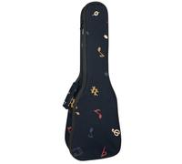 VAPOKF Custodia per ukulele, custodia per concerto soprano tenore 58,5 cm spessore 10 mm morbida imbottita cinghie regolabili, borsa da concerto colorata note musicali su sfondo scuro, Multi,