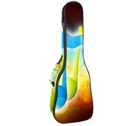 VAPOKF Custodia per ukulele, custodia per concerto soprano tenore 58,5 cm spessore 10 mm morbida imbottita cinghie regolabili, borsa da concerto colorata nota musicale, Multi, 25.9x9x3.1in/66x23x8cm