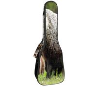 VAPOKF Custodia per ukulele, custodia per concerto soprano tenore 58,5 cm spessore 10 mm morbido imbottito cinghie regolabili Gig Bag, orso marrone e due cuccioli, Multi, 25.9x9x3.1in/66x23x8cm