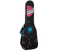 VAPOKF Custodia per ukulele, custodia per concerto soprano tenore 58,5 cm spessore 10 mm morbido imbottito cinghie regolabili Gig Bag, Space Planet Moon Stars Night Sky, Multi, 25.9x9x3.1in/66x23x8cm