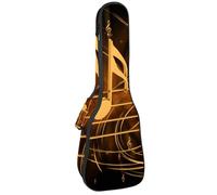 VAPOKF Custodia per ukulele, custodia per concerto soprano tenore 58,5 cm spessore 10 mm morbido imbottito cinghie regolabili, nota musicale dorata e Starff, Multi, 25.9x9x3.1in/66x23x8cm