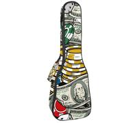 VAPOKF Custodia per ukulele, custodia per concerto soprano tenore 58,5 cm spessore 10 mm morbido imbottito cinghie regolabili Gig Bag, chip dadi e rotolo di dollaro, Multi, 25.9x9x3.1in/66x23x8cm