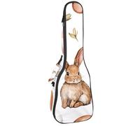 VAPOKF Custodia per ukulele, custodia per concerto soprano tenore 58,6 cm, spessore 10 mm, morbida imbottitura con cinghie regolabili, borsa da concerto, coniglietto pasquale e uova, Multi,