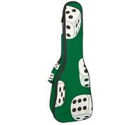 VAPOKF Custodia per ukulele, custodia per concerto soprano tenore 58,6 cm, spessore 10 mm, morbida imbottitura con cinghie regolabili, dadi a sei lati su sfondo verde, Multi, 25.9x9x3.1in/66x23x8cm