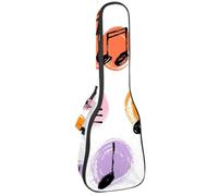 VAPOKF Custodia per ukulele, custodia per concerto soprano tenore 58,9 cm spessore 10 mm morbida imbottita cinghie regolabili Gig Bag, note musicali su pois colorati, Multi, 25.9x9x3.1in/66x23x8cm