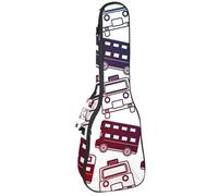 VAPOKF Custodia per ukulele, custodia per concerto soprano tenore 58,9 cm spessore 10 mm morbida imbottita cinghie regolabili, borsa per concerto a due piani autobus rosso e taxi, Multi,