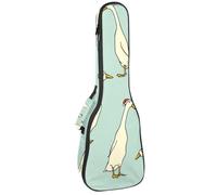 VAPOKF Custodia per ukulele, custodia per concerto soprano tenore 58,9 cm, spessore 10 mm, morbida imbottitura con cinghie regolabili, anatre indiane bianche con cappelli di Babbo Natale, Multi,