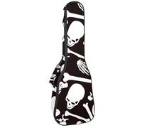 VAPOKF Custodia per ukulele, custodia per concerto soprano tenore 58,9 cm spessore 10 mm morbida imbottita cinghie regolabili Gig Bag, Day of The Dead Skull and Bones, Multi, 25.9x9x3.1in/66x23x8cm