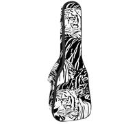 VAPOKF Custodia per ukulele, custodia per concerto soprano tenore 58,9 cm spessore 10 mm morbida imbottita cinghie regolabili Gig Bag, Wild Life Tiger Animal, Multi, 25.9x9x3.1in/66x23x8cm