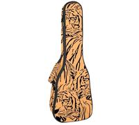 VAPOKF Custodia per ukulele, custodia per concerto soprano tenore 58,9 cm spessore 10 mm morbida imbottita cinghie regolabili Gig Bag, Wild Life Animal Tiger, Multi, 25.9x9x3.1in/66x23x8cm