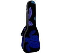 VAPOKF Custodia per ukulele, custodia per concerto soprano tenore 58,9 cm, spessore 10 mm, morbida imbottitura con cinghie regolabili, sagoma di tartaruga oceanica su sfondo nero, Multi,