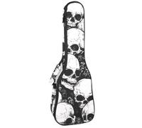 VAPOKF Custodia per ukulele, custodia per concerto soprano tenore 58,9 cm spessore 10 mm morbida imbottita cinghie regolabili Gig Bag, teschi morti, Multi, 25.9x9x3.1in/66x23x8cm