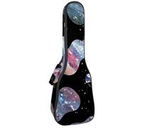 VAPOKF Custodia per ukulele, custodia per concerto soprano tenore 58,9 cm, spessore 10 mm, morbida imbottitura con cinghie regolabili, borsa per concerto Galaxy nello spazio, Multi,
