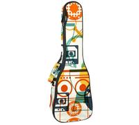 VAPOKF Custodia per ukulele, custodia per concerto soprano tenore 58,9 cm spessore 10 mm morbido imbottito cinghie regolabili Gig Bag, CD Tape cuffie audio attrezzature, Multi, 25.9x9x3.1in/66x23x8cm