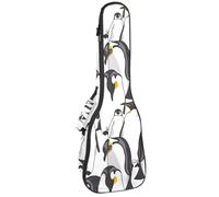 VAPOKF Custodia per ukulele, custodia per concerto soprano tenore 58,9 cm spessore 10 mm morbido imbottito cinghie regolabili Gig Bag, famiglia di pinguini imperatore, Multi, 25.9x9x3.1in/66x23x8cm