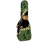 VAPOKF Custodia per ukulele, custodia per concerto soprano tenore 58,9 cm spessore 10 mm morbido imbottito cinghie regolabili Gig Bag, Tiger Animal e Skin, Multi, 25.9x9x3.1in/66x23x8cm