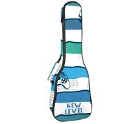VAPOKF Custodia per ukulele, custodia per concerto soprano tenore 58,9 cm spessore 10 mm morbido imbottito cinghie regolabili Gig Bag, gamepad su strisce lineari, Multi, 25.9x9x3.1in/66x23x8cm