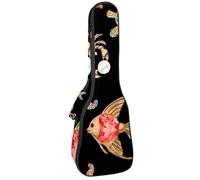VAPOKF Custodia per ukulele, custodia per concerto soprano tenore 58,9 cm spessore 10 mm morbido imbottito cinghie regolabili Gig Bag, pera di tartaruga, granchio, corallo, stella marina, Multi,