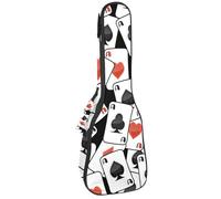 VAPOKF Custodia per ukulele, custodia per concerto soprano tenore 58,9 cm spessore 10 mm morbido imbottito cinghie regolabili Gig Bag, carte da gioco sparse asso, Multi, 25.9x9x3.1in/66x23x8cm