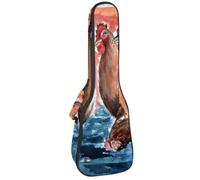 VAPOKF Custodia per ukulele, custodia per concerto soprano tenore 58,9 cm spessore 10 mm morbido imbottito cinghie regolabili Gig Bag, quattro galline in acqua, Multi, 25.9x9x3.1in/66x23x8cm