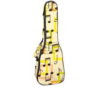 VAPOKF Custodia per ukulele, custodia per concerto soprano tenore 58,9 cm spessore 10 mm morbido imbottito cinghie regolabili Gig Bag, note musicali e chiave, Multi, 25.9x9x3.1in/66x23x8cm