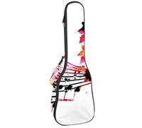 VAPOKF Custodia per ukulele, custodia per ukulele soprano tenore concerto 58,9 cm spessore 10 mm morbida imbottita cinghie regolabili Gig Bag, bicchiere di vino su personale note musicali, Multi,