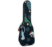 VAPOKF Custodia per ukulele, custodia per ukulele soprano tenore concerto 58,9 cm spessore 10 mm morbida imbottita cinghie regolabili, borsa da concerto colorata Doodle Cars, Multi,
