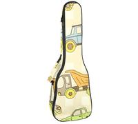 VAPOKF Custodia per ukulele, custodia per ukulele soprano tenore concerto 58,9 cm spessore 10 mm morbida imbottita cinghie regolabili, borsa da concerto con auto dei cartoni animati e taxi, Multi,