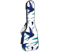 VAPOKF Custodia per ukulele, custodia per ukulele soprano tenore concerto 58 cm spessore 10 mm morbida imbottita cinghie regolabili borsa da concerto rondini e piume acquerello, Multi,