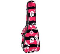 VAPOKF Custodia per ukulele, custodia per ukulele soprano tenore concerto 58 cm spessore 10 mm morbida imbottita cinghie regolabili Gig Bag, Dia de Los Muertos scheletro mani, Multi,