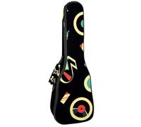 VAPOKF Custodia per ukulele, custodia per ukulele soprano tenore concerto 58 cm spessore 10 mm morbida imbottita cinghie regolabili Gig Bag, dischi in vinile audiocassette, Multi,