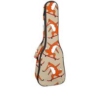 VAPOKF Custodia per ukulele, custodia per ukulele soprano tenore concerto 58 cm spessore 10 mm morbido imbottito cinghie regolabili Gig Bag, Little Fox equitazione skateboard, Multi,