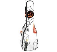 VAPOKF Custodia per ukulele, custodia per ukulele soprano tenore concerto 58 cm spessore 10 mm morbida imbottita cinghie regolabili borsa da concerto cappello da strega teschio raccapricciante candela