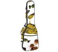 VAPOKF Custodia per ukulele, custodia per ukulele soprano tenore concerto 58 cm spessore 10 mm morbida imbottita cinghie regolabili borsa da concerto pane con miele e ape a nido d'ape, Multi,