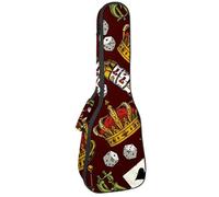 VAPOKF Custodia per ukulele, custodia per ukulele soprano tenore concerto 58 cm spessore 10 mm morbido imbottito cinghie regolabili Gig Bag, King Crown Dice roulette ruota Poker Card, Multi,