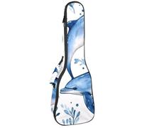VAPOKF Custodia per ukulele, custodia per ukulele soprano tenore concerto 58 cm spessore 10 mm morbido imbottito cinghie regolabili Gig Bag, tre delfini, Multi, 25.9x9x3.1in/66x23x8cm
