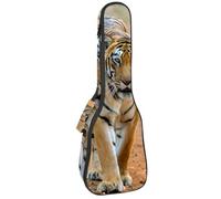 VAPOKF Custodia per ukulele, custodia per ukulele soprano tenore concerto 58 cm spessore 10 mm morbida imbottita tracolla regolabile Gig Bag, Tiger Prowl on the Road, Multi, 25.9x9x3.1in/66x23x8cm