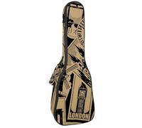 VAPOKF Custodia per ukulele, custodia per ukulele soprano tenore concerto 58 cm spessore 10 mm morbida imbottita cinghie regolabili borsa da concerto vintage Parigi etichette, Multi,