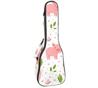 VAPOKF Custodia per ukulele, custodia per ukulele soprano tenore concerto 58 cm spessore 10 mm morbida imbottita cinghie regolabili Gig Bag, simpatici maialini, Multi, 25.9x9x3.1in/66x23x8cm