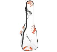 VAPOKF Custodia per ukulele, custodia per ukulele soprano tenore concerto 58 cm spessore 10 mm morbido imbottito cinghie regolabili borsa da concerto acquerello granchio aragosta frutti di mare,