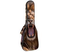 VAPOKF Custodia per ukulele, custodia per ukulele soprano tenore concerto 58 cm spessore 10 mm morbida imbottita cinghie regolabili borsa da concerto leone ruggente, Multi, 25.9x9x3.1in/66x23x8cm
