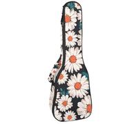 VAPOKF Custodia per ukulele, custodia per ukulele soprano tenore concerto 58 cm spessore 10 mm morbida imbottita cinghie regolabili, senza cuciture margherita fiore, Multi, 25.9x9x3.1in/66x23x8cm